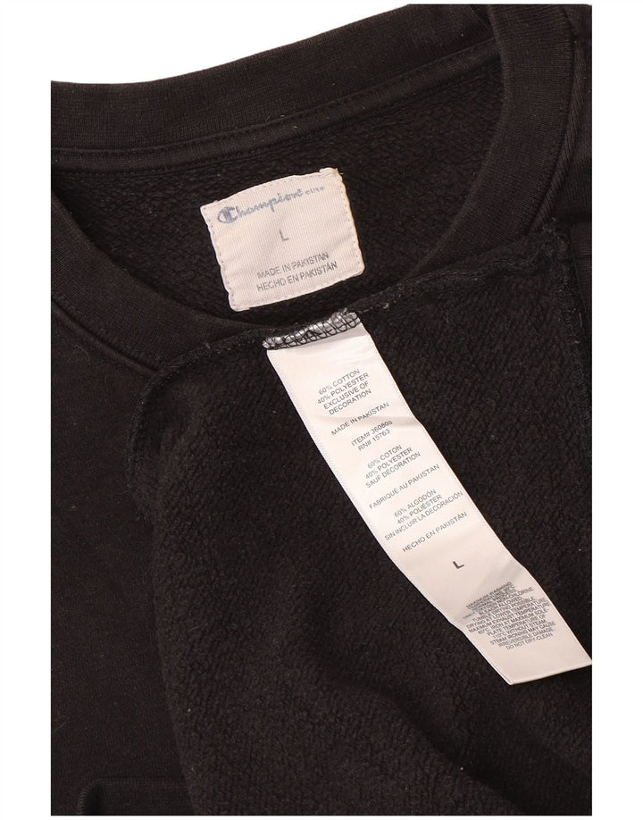 Champion Sweat-shirt pour homme en coton noir Taille L