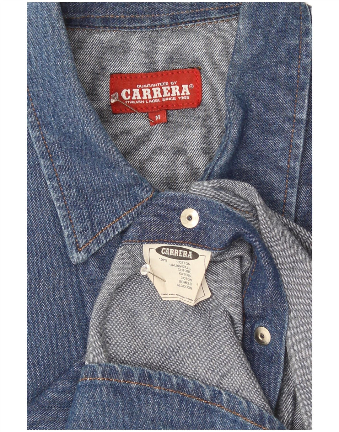 Carrera Chemise En Jean Bleu Moyen Coton Homme