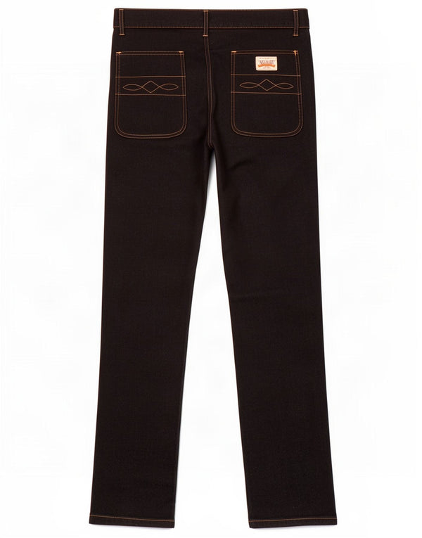 Pantalon Chino Droit Femme Vintage IT 52 2XL W32 L33 Noir