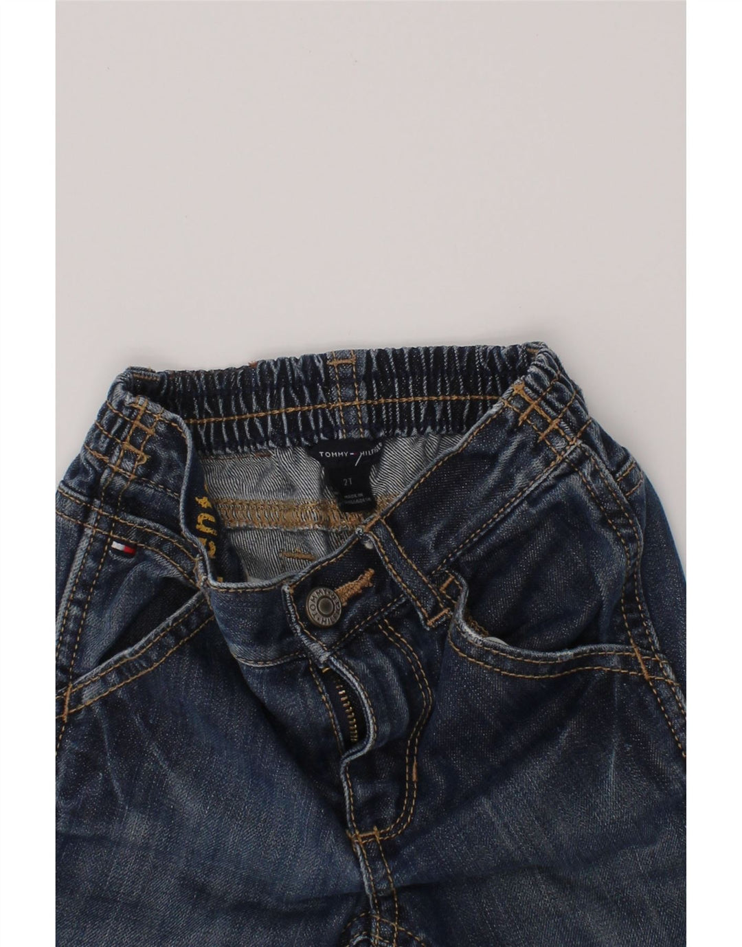 TOMMY HILFIGER Jean cargo droit bébé garçon 18-24 mois W20 L12 Bleu