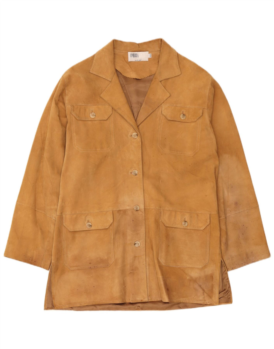 Ombraluce Pardessus En Daim Femme IT 44 Beige Moyen