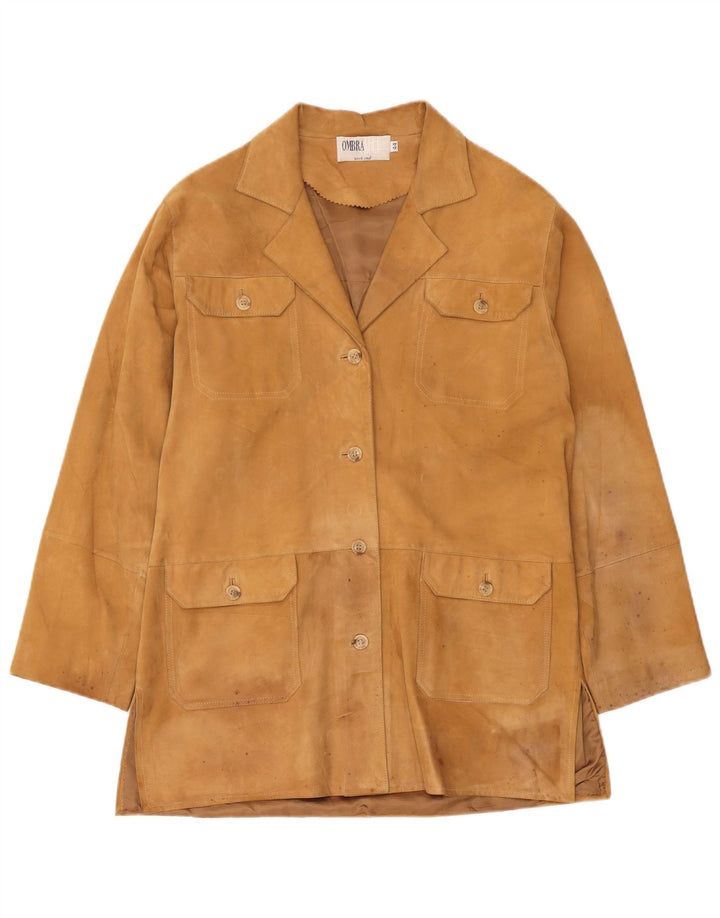 Ombraluce Pardessus En Daim Femme IT 44 Beige Moyen