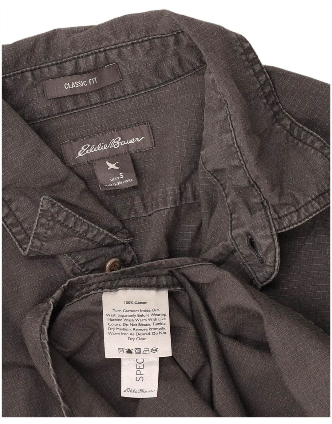 Eddie Bauer Chemise coupe classique pour homme en coton gris petit