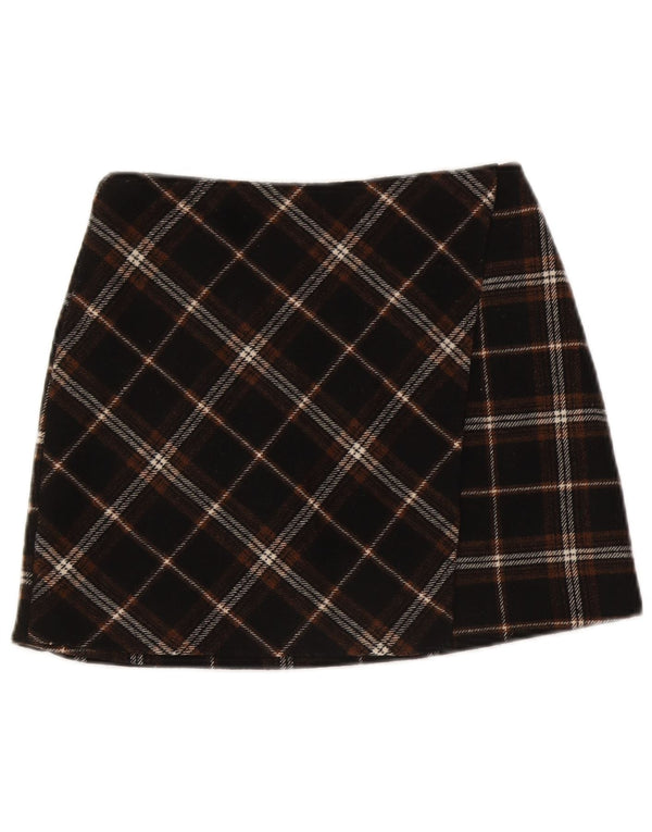 Hollister Mini-jupe taille haute pour femme Petit W27 Noir Plaid Polyester