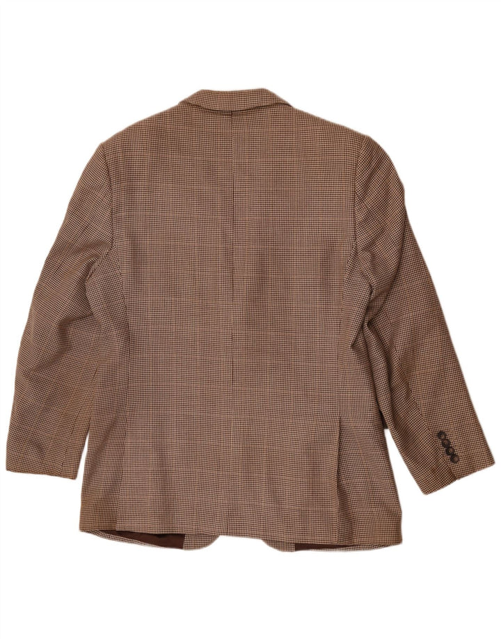 Aquascutum Veste blazer à 2 boutons pour homme UK 42 XL en laine pied-de-poule marron