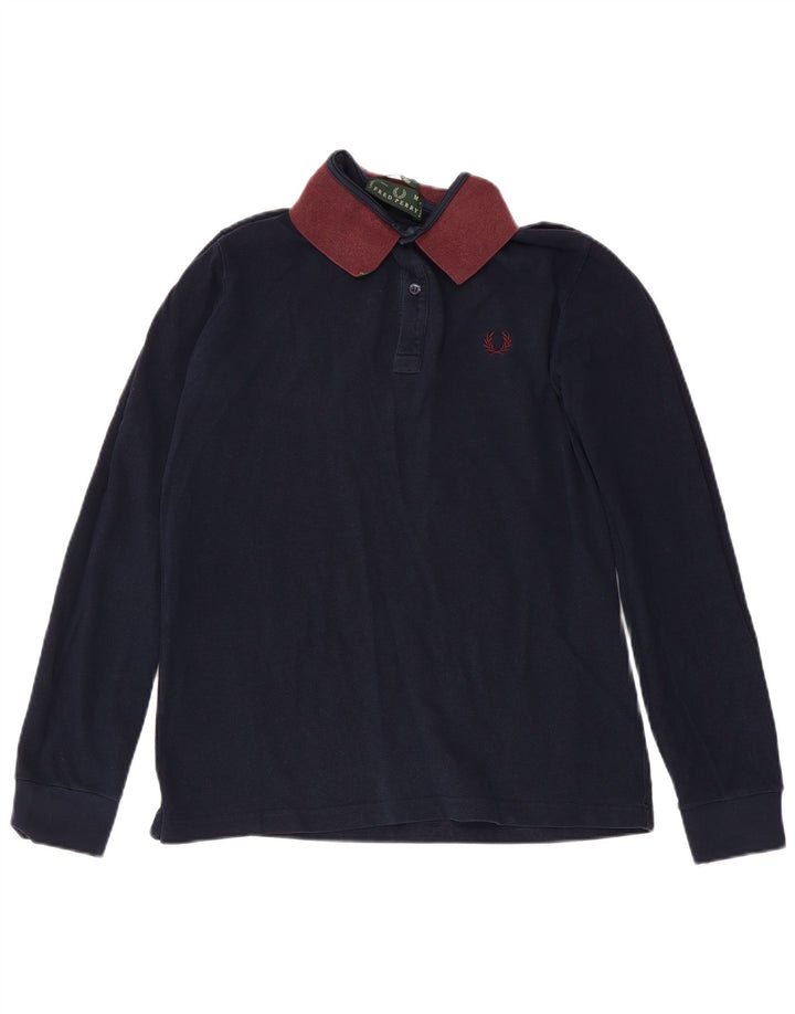 Fred Perry Polo Slim Fit à manches longues pour homme en coton bleu marine moyen