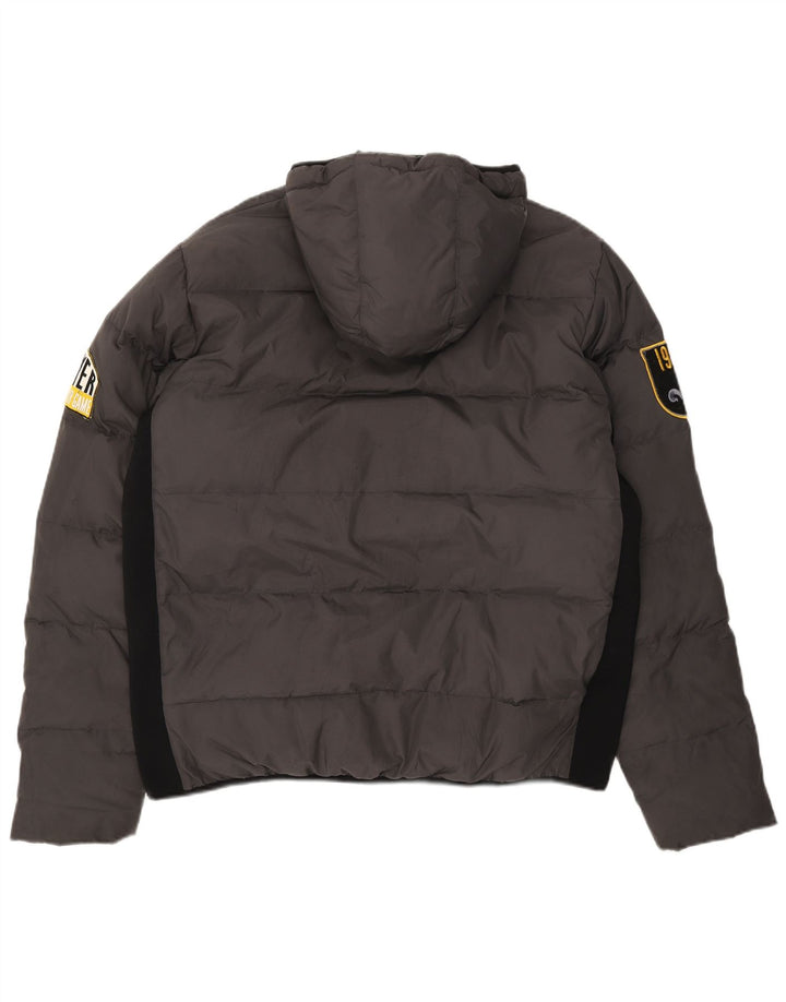 Playlife Veste matelassée à capuche pour homme UK 44 2XL Gris Colorblock Polyester