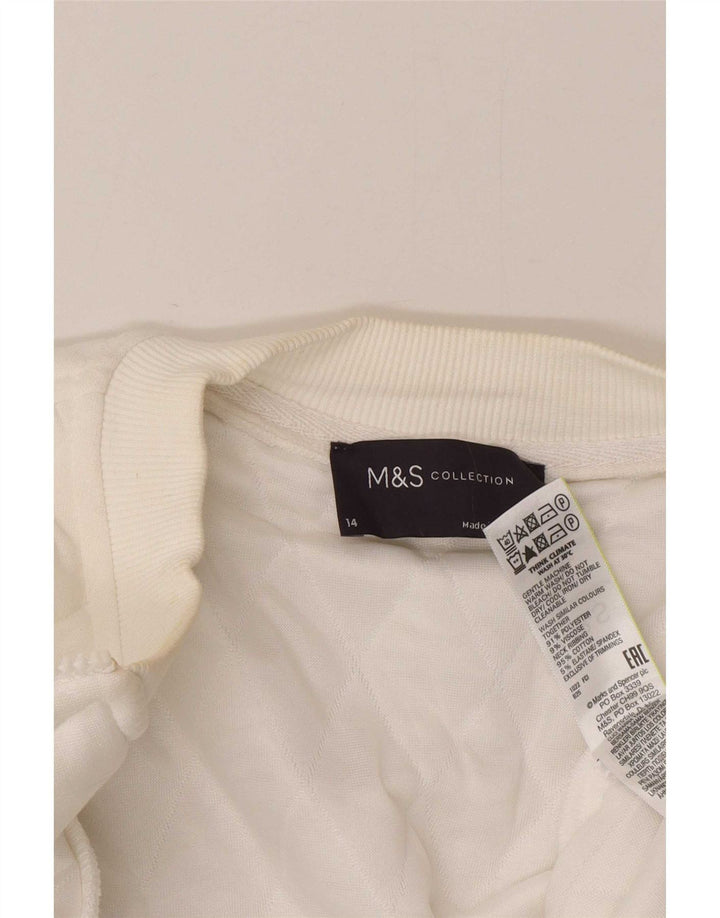 Marks & Spencer Veste matelassée pour femme UK 14 Large Blanc Polyester