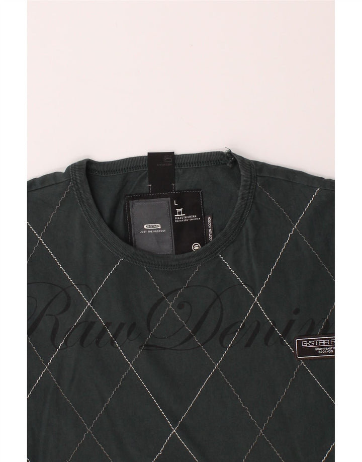 G-STAR T-Shirt Graphique Homme Grand Gris Argyle/Diamant Coton