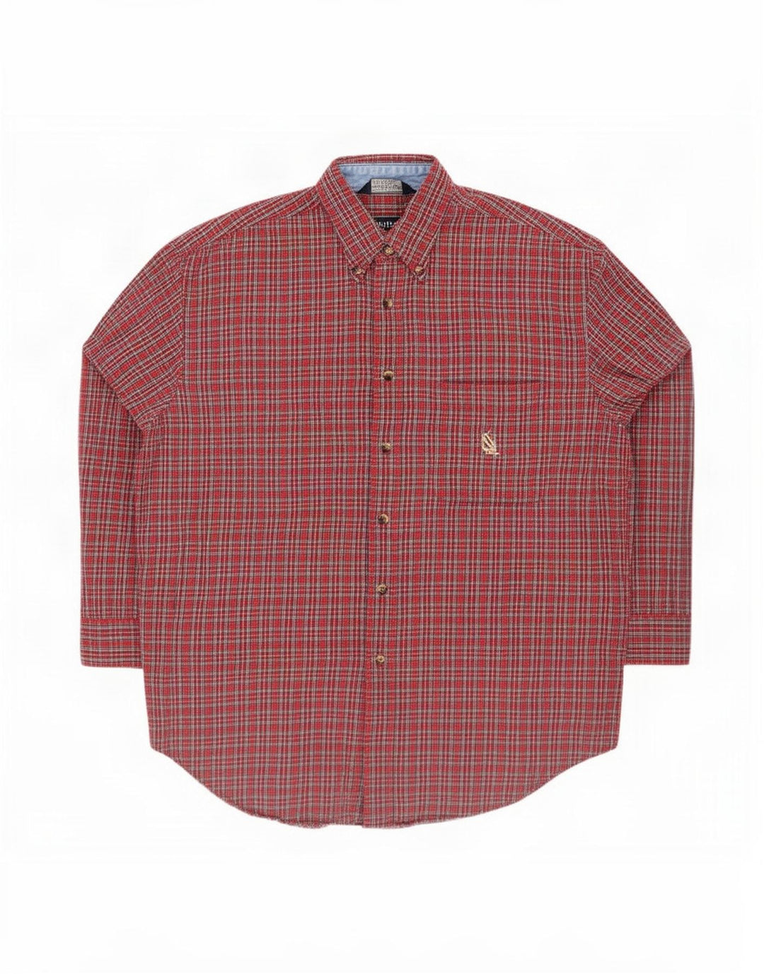 Nautica Chemise en flanelle pour homme en coton à grands carreaux rouges