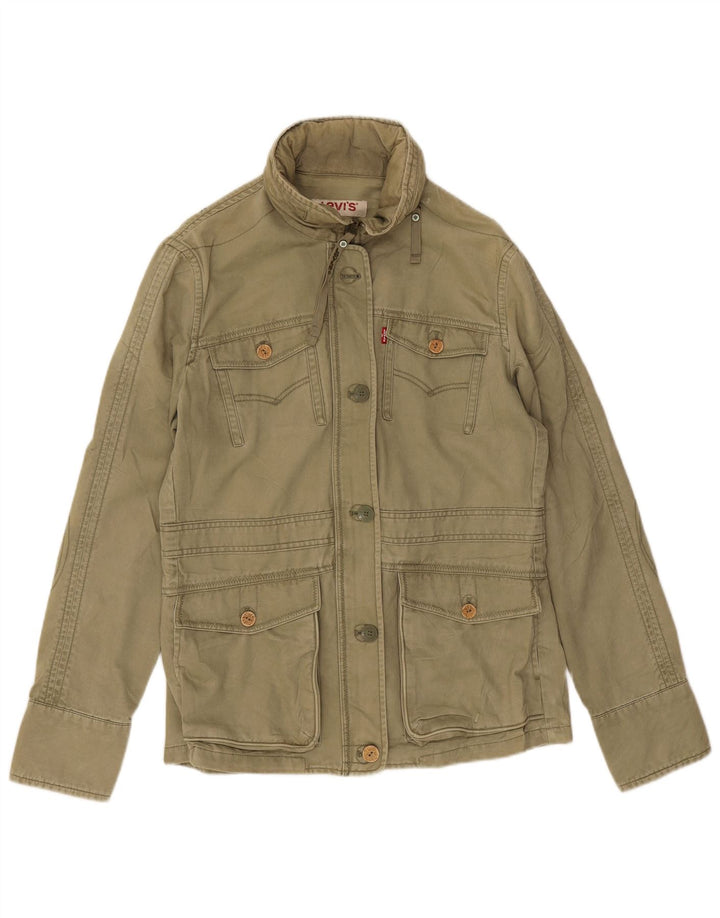 Levi's Veste utilitaire à capuche graphique pour femme UK 16 Large Kaki Coton