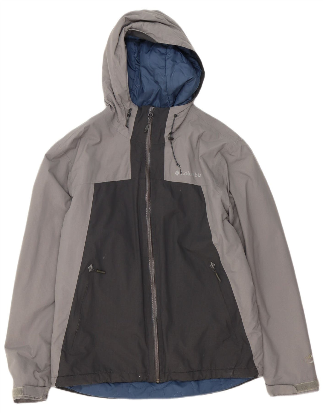 Columbia Veste coupe-vent à capuche pour homme UK 38 Gris moyen Colourblock