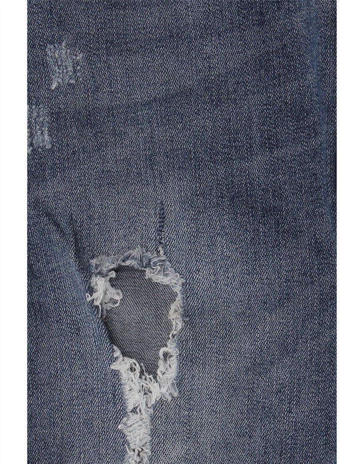 Zara Femme Jean Slim En Détresse W36 L28 Bleu Polyester