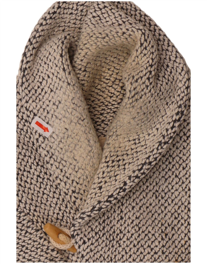 Weird Fish Sweat-shirt à col châle pour homme en coton beige