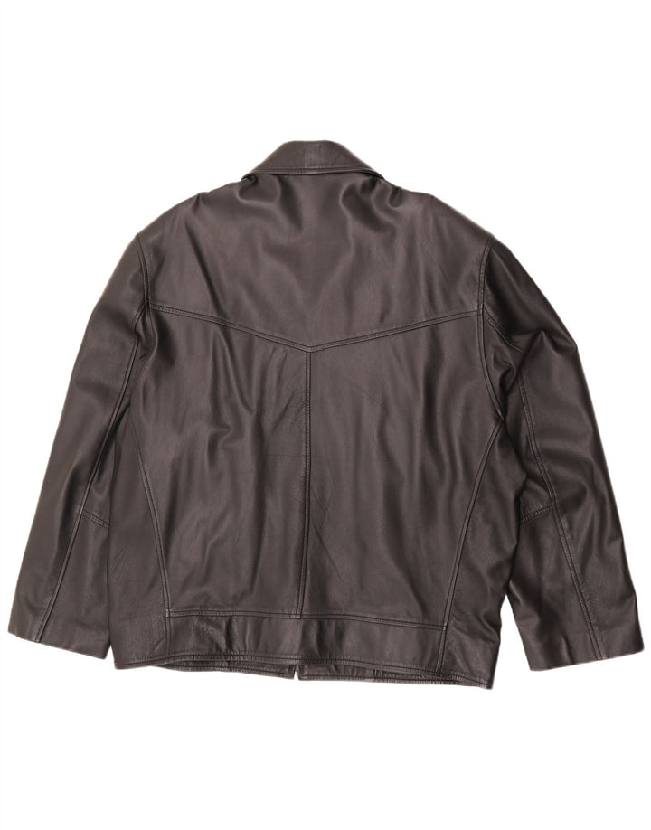 Admiral Veste en cuir pour femme UK 20 2XL Cuir d'agneau noir