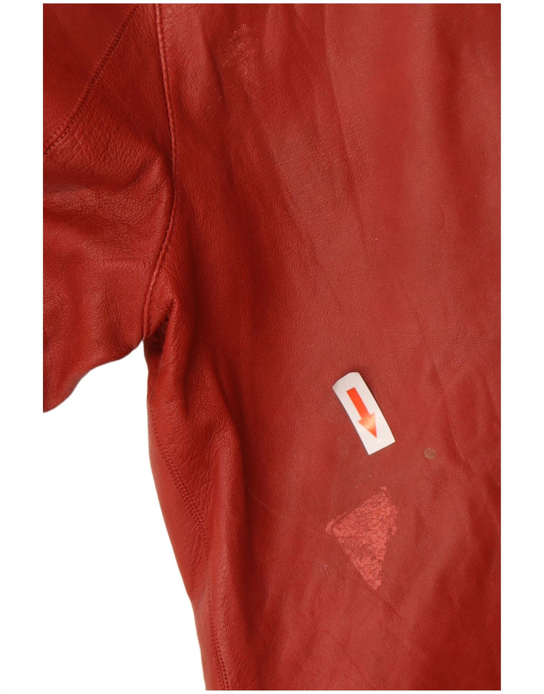 Massimo Dutti Veste de motard en cuir pour homme UK 36 Petit cuir rouge