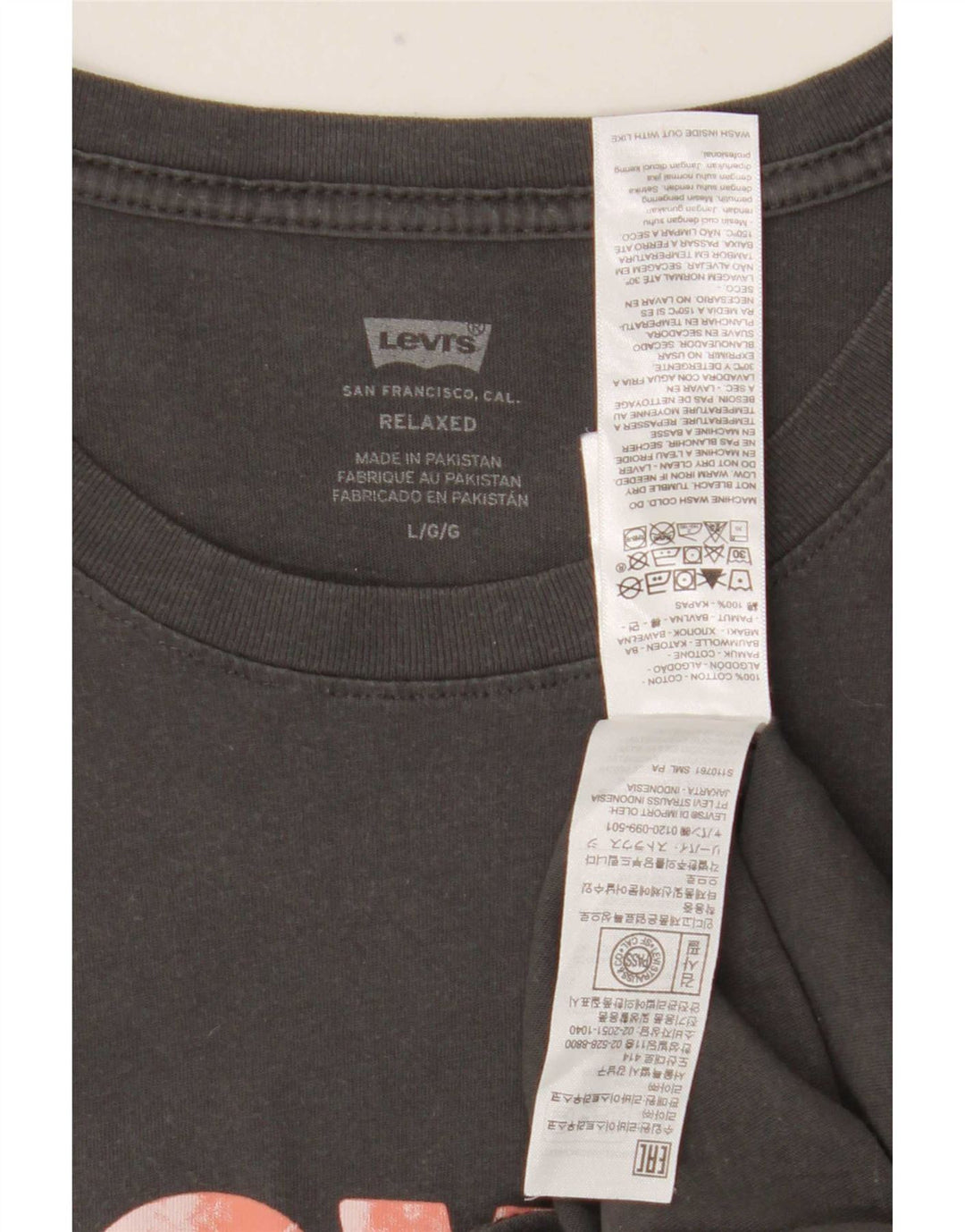 Levi's T-Shirt Relaxed Graphic Homme Gris Coton Large