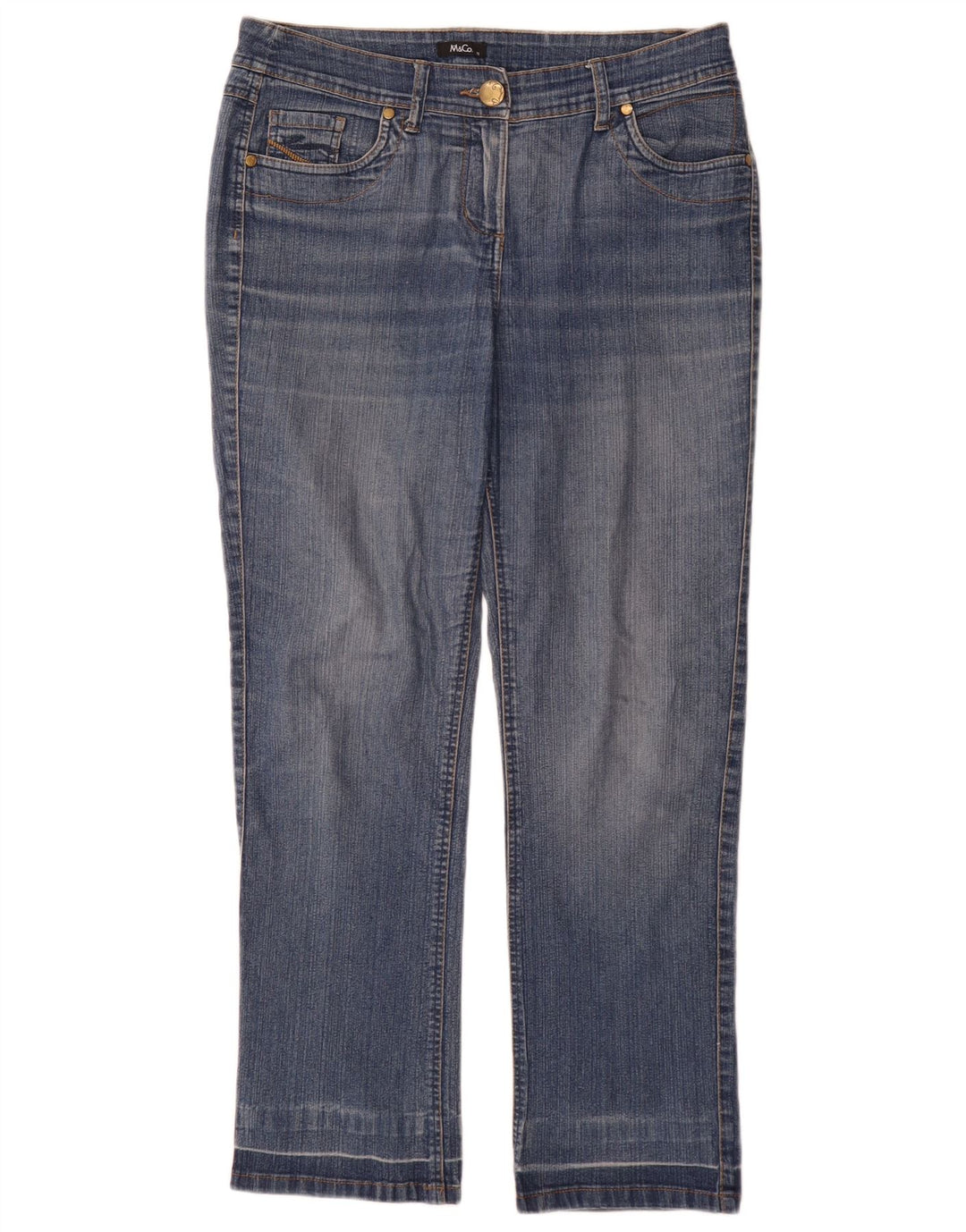 M&Co Jean droit pour femme UK 12 Medium W32 L30 Bleu