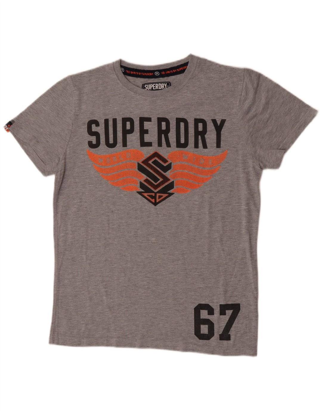 Superdry T-Shirt Graphique Homme Gris Moyen