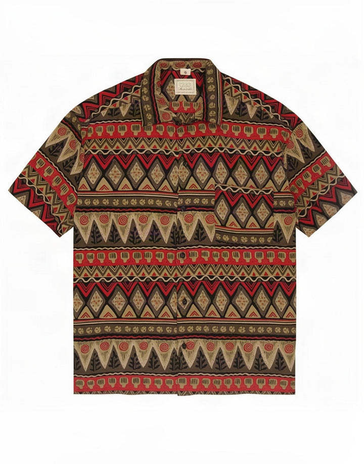 Ciao Chemise à Manches Courtes Homme Petit Patchwork Multicolore