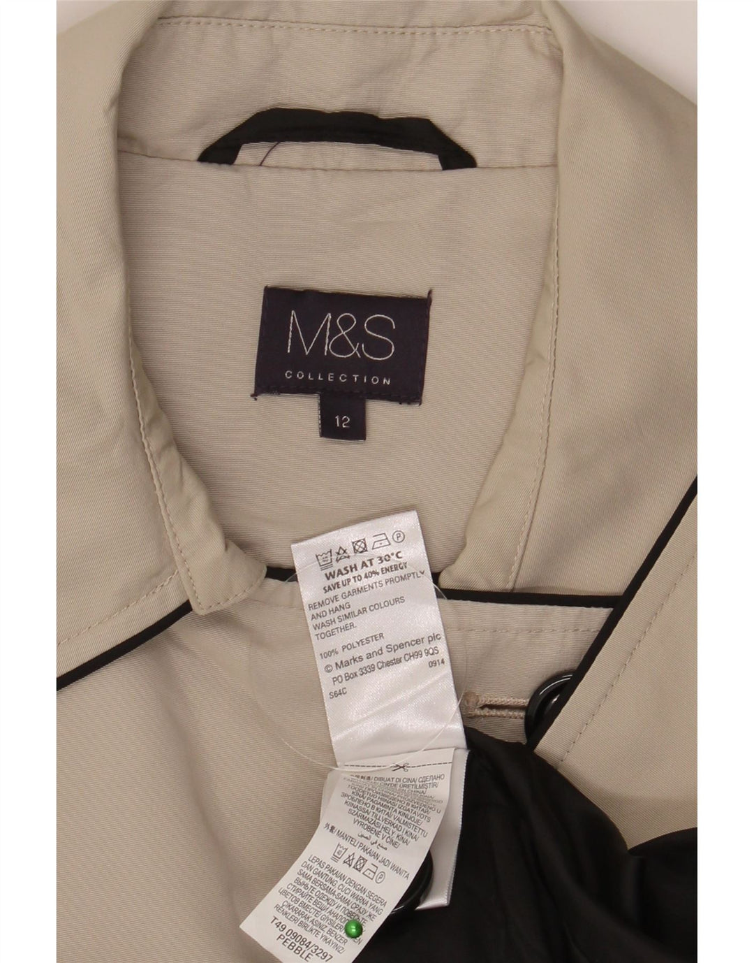 Marks & Spencer Trench-Coat Femme UK 12 Polyester Beige Moyen