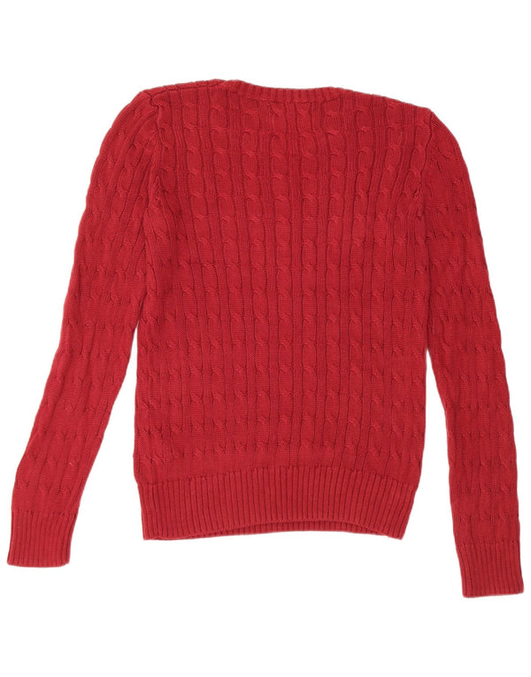 Calvin Klein Jeans Pull ras du cou pour femme UK 14 Rouge moyen Coton