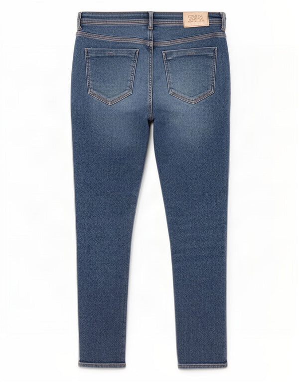 Zara Jean skinny femme EU 40 Medium W30 L28 Bleu Coton