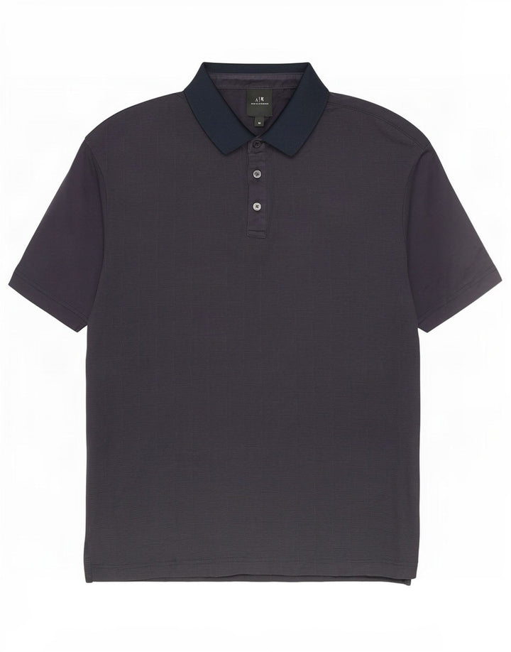 Armani Exchange Polo Homme Bleu Marine Moyen Coton Géométrique