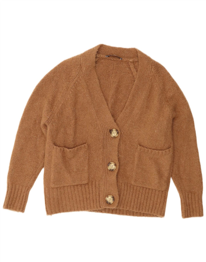 Zara Cardigan surdimensionné pour femme UK 10 Petit Marron