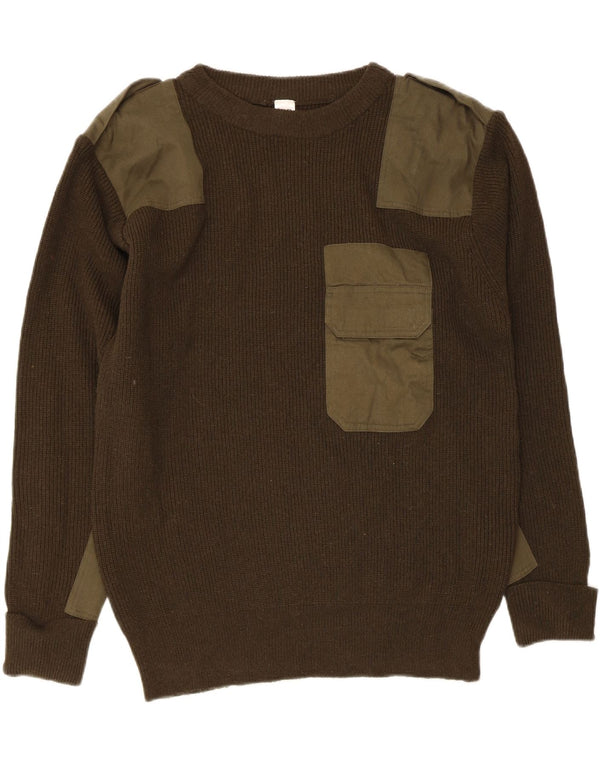 vintage Mens Military Crew Neck Jumper Sweater UK 42 Grand Kaki