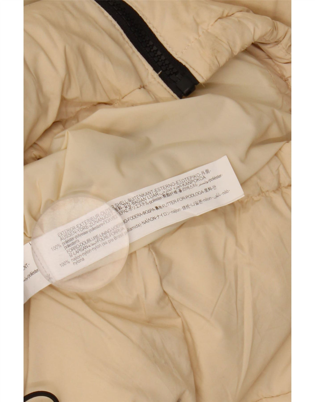 ZARA Veste matelassée homme UK 36 Small Beige Nylon