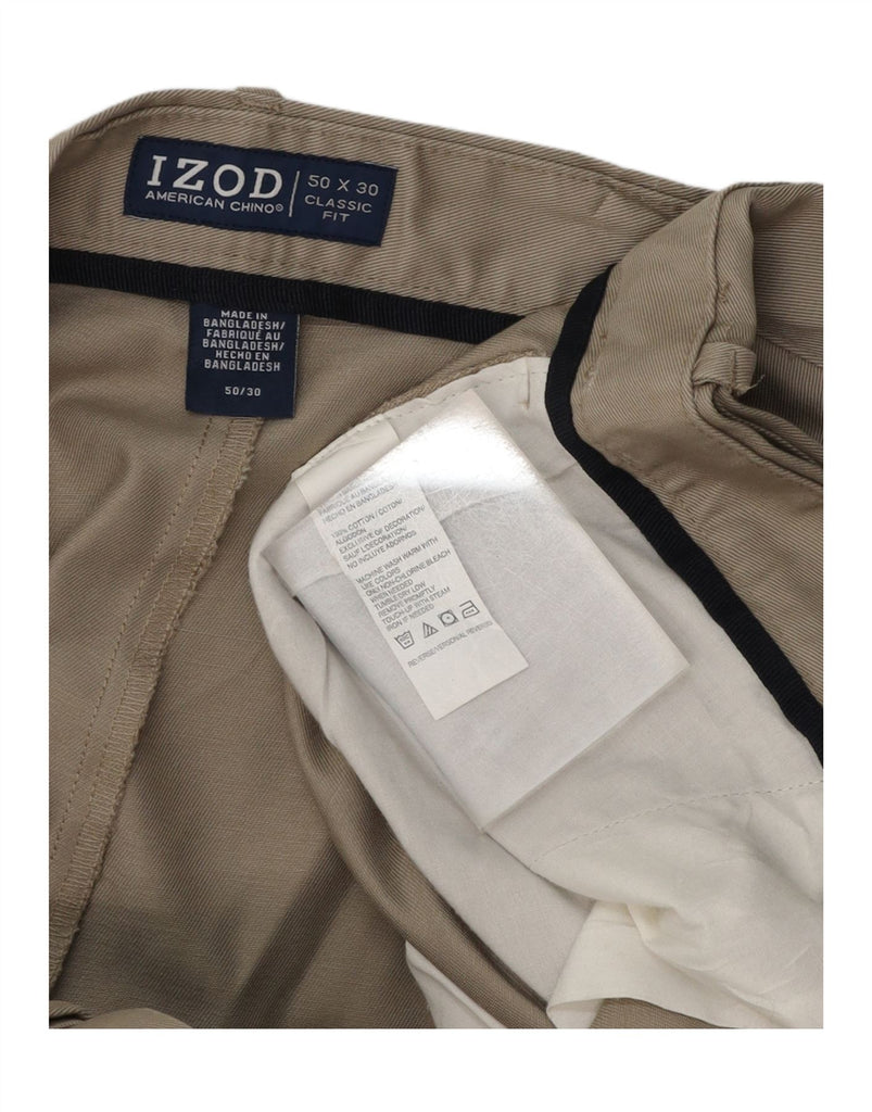 IZOD Mens Classic Fit Straight Chino Trousers W50 L30 Beige Cotton Vintage Izod and Second-Hand Izod from Messina Hembry 