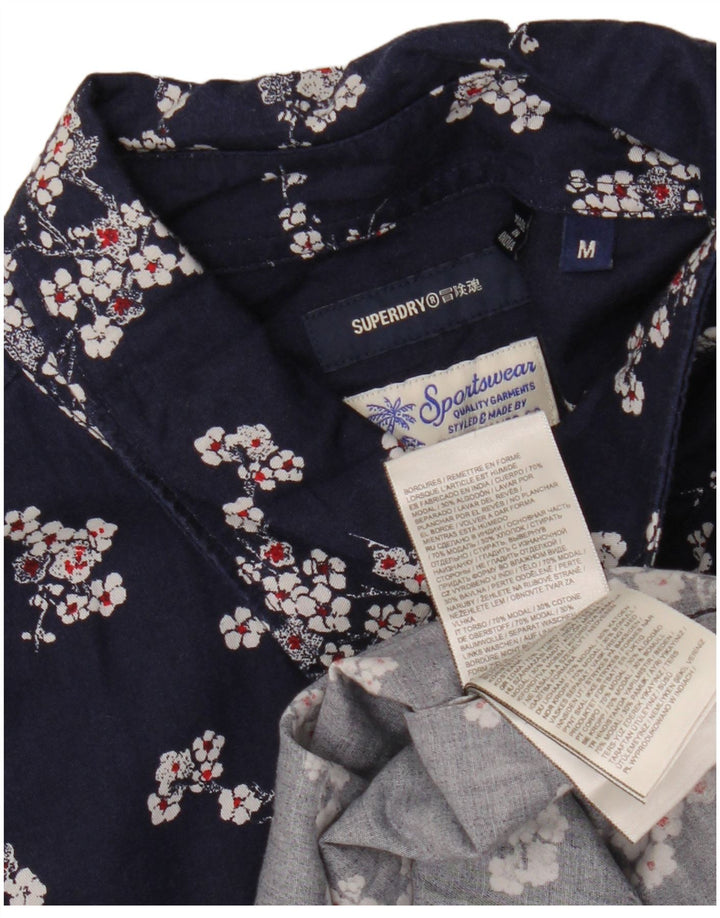 SUPERDRY Chemise à Manches Courtes Homme Bleu Marine Moyen Floral Modal