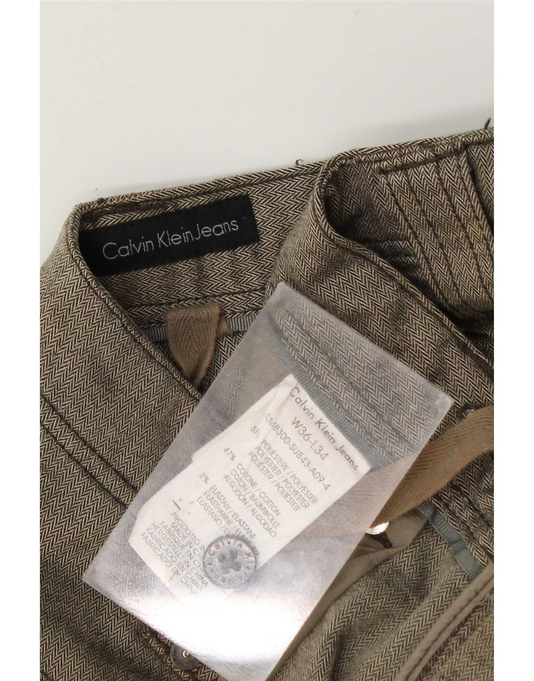 Calvin Klein Pantalon cargo droit pour homme W36 L34 Gris chevrons