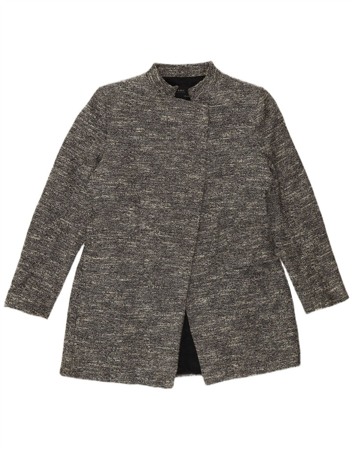Zara Femme Pardessus UK 18 XL Gris Moucheté Coton