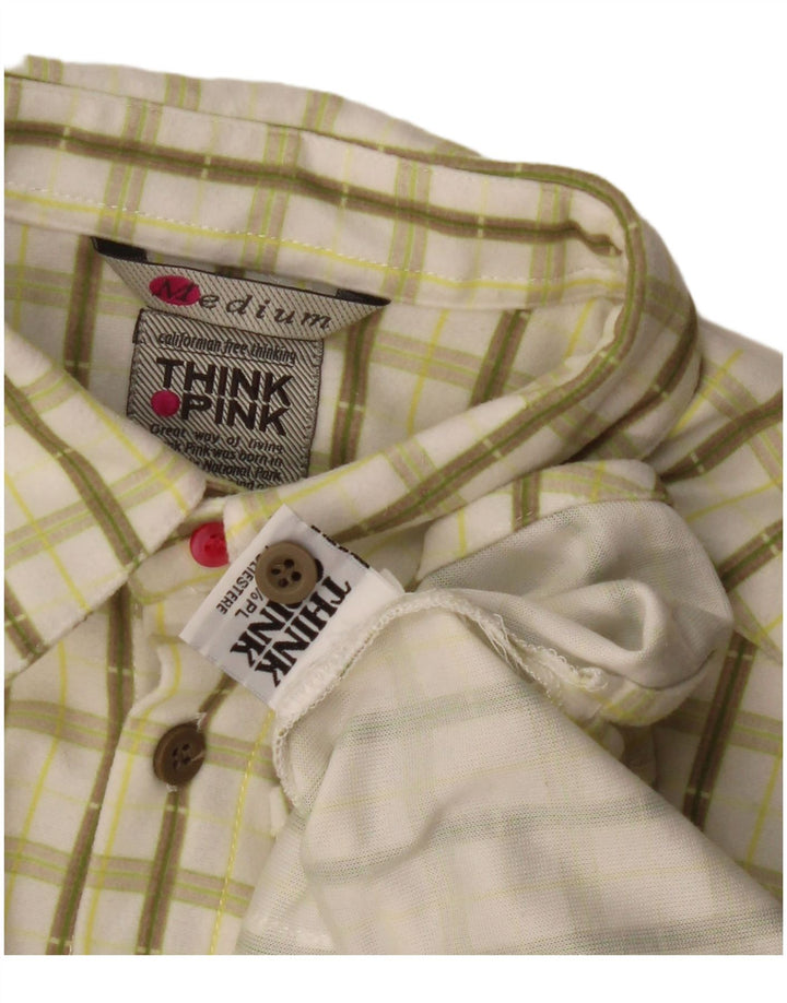 Think Pink Chemise garçon 11-12 ans Polyester à carreaux blanc cassé moyen