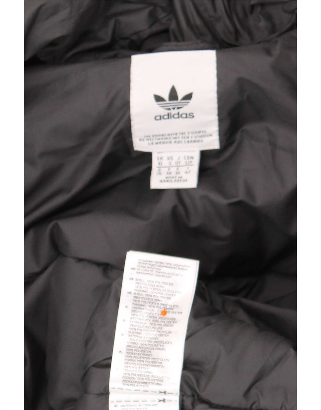 Adidas Veste rembourrée à capuche pour femme UK 10 Petit Noir Polyester