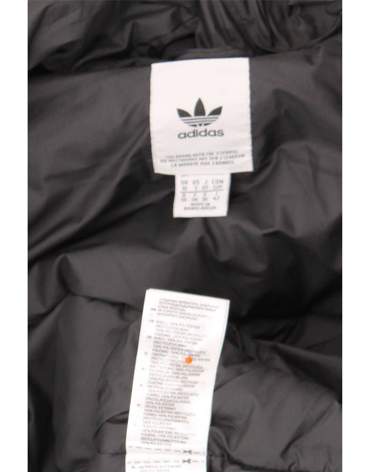 Adidas Veste rembourrée à capuche pour femme UK 10 Petit Noir Polyester