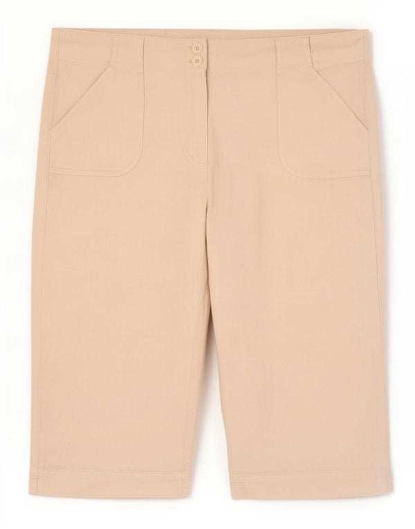 Marks & Spencer Pantalon Capri Femme UK 20 2XL W40 L20 Lin Blanc