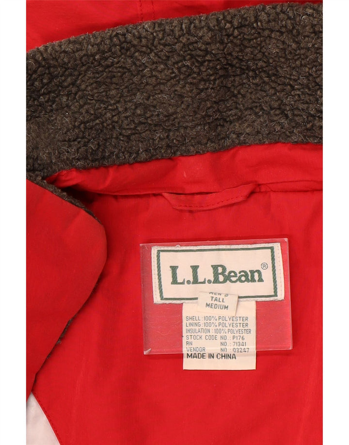 L.L.Bean Veste de ski à capuche haute pour homme UK 38 Rouge moyen Polyester