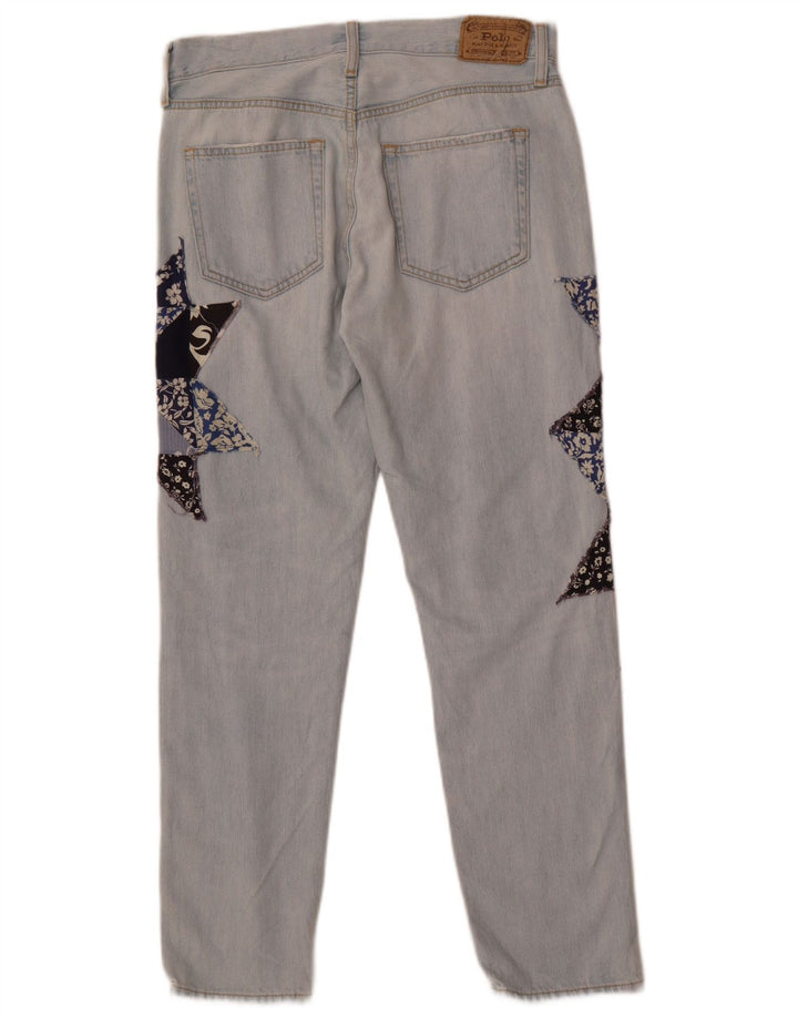 Polo Ralph Lauren Jean slim femme W26 L28 bleu patchwork coton