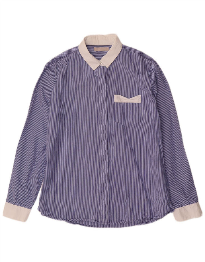 STEFANEL Chemise Femme IT 42 Bleu Moyen Rayure