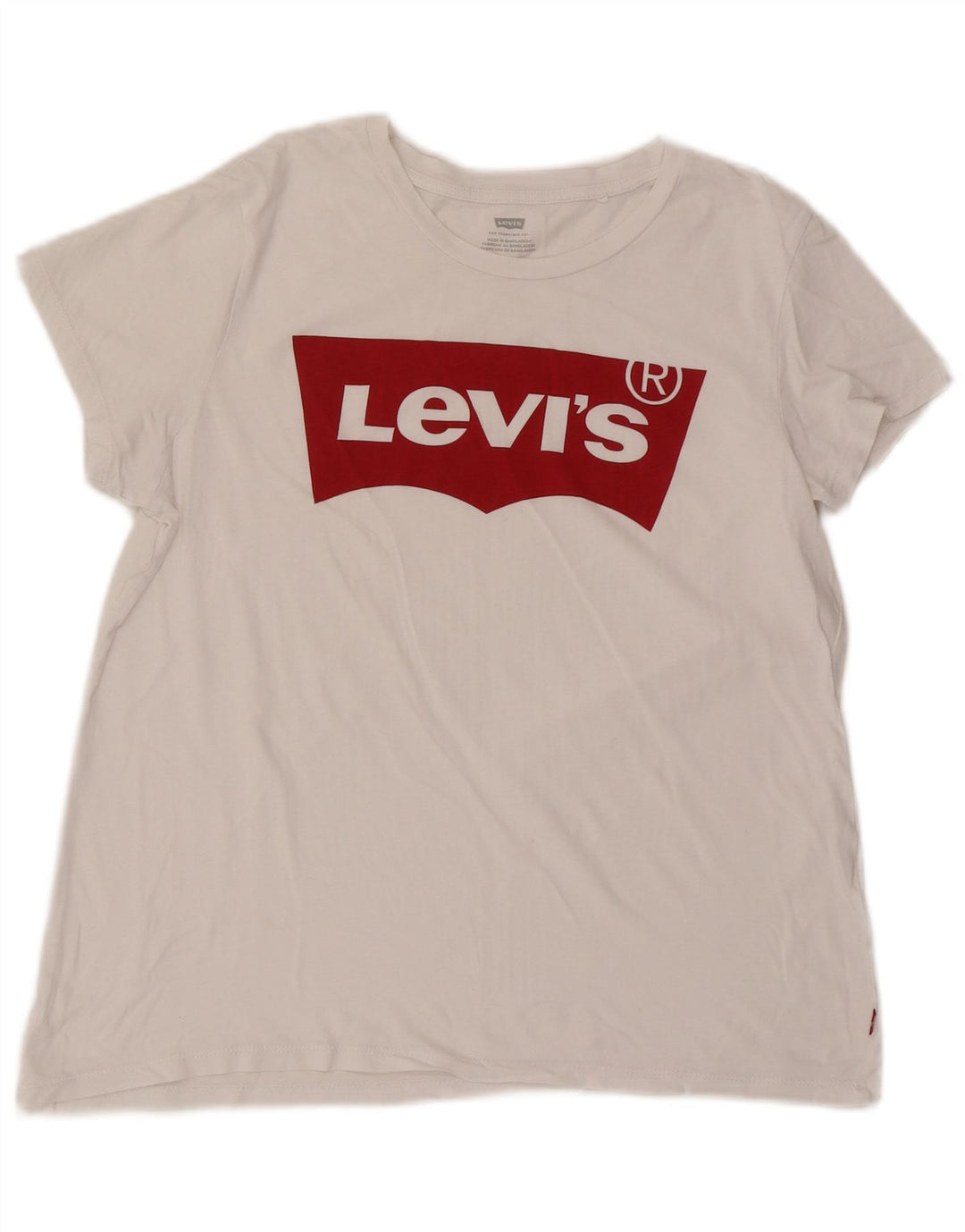 Levi's T-Shirt Graphique Femme UK 16 Large Blanc