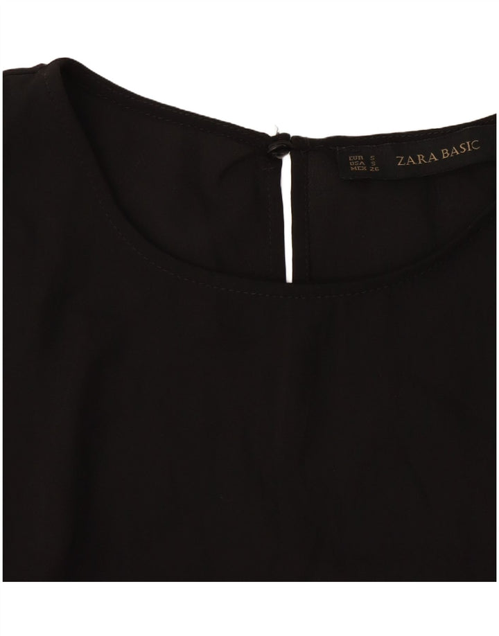 Zara Chemisier à manches 3/4 pour femme UK 10 Small Noir
