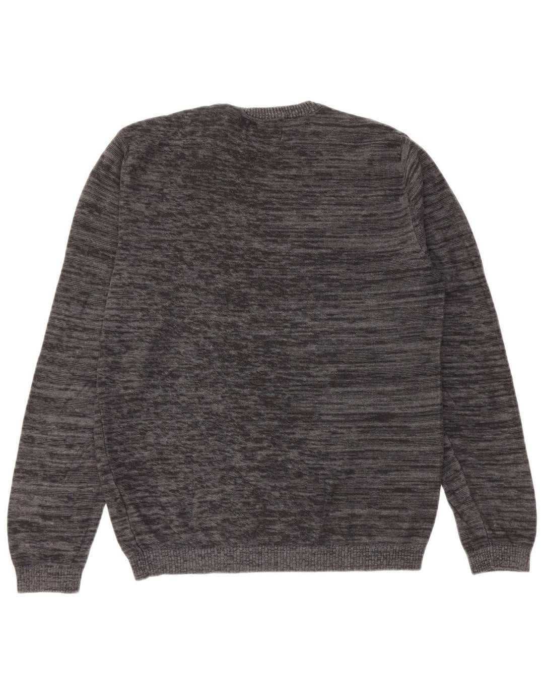 JACK & JONES Pull col rond homme petit gris coton moucheté