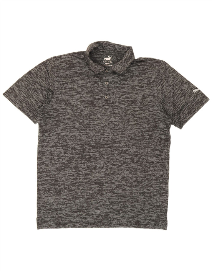 Puma Polo Homme Large Gris Moucheté Polyester
