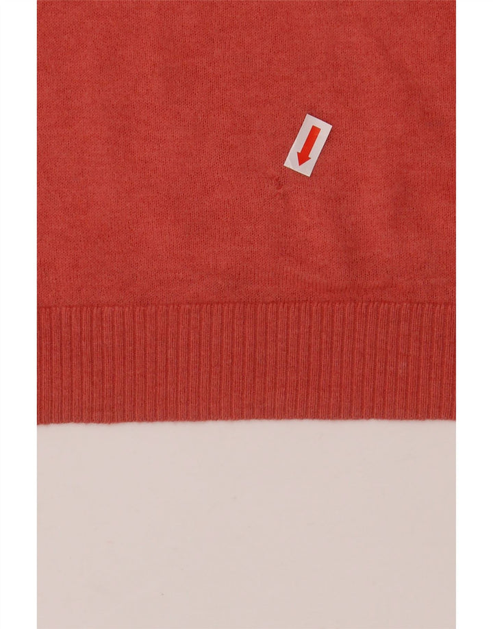 JIGSAW Pull col roulé pour femme en cachemire rose moyen UK 12