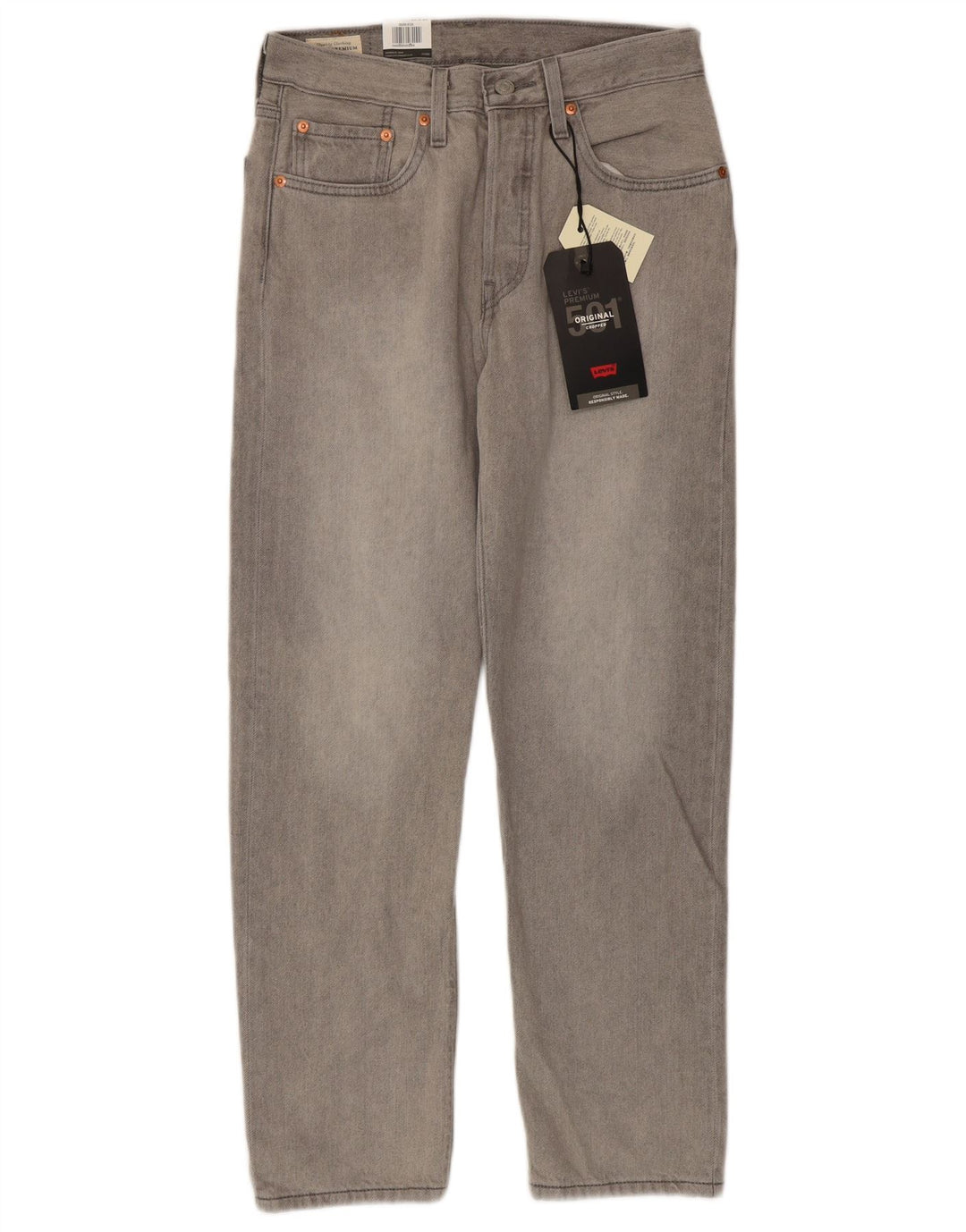 Levi's Jean Droit 501 Femme W26 L28 Gris Coton