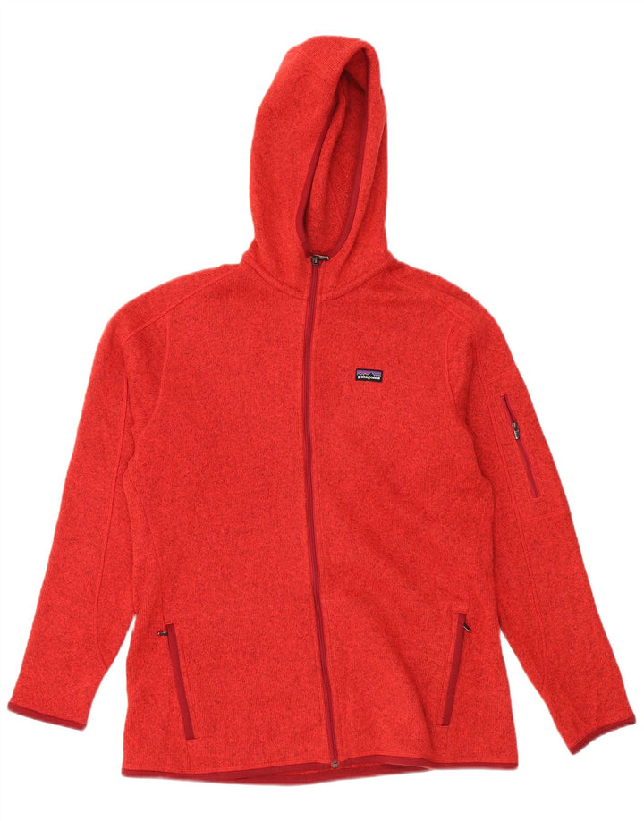 PATAGONIA Pull à capuche zippé pour femme UK 18 XL Rouge Polyester