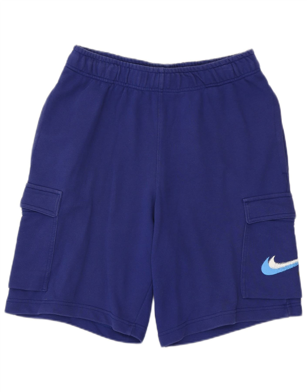 NIKE Short de sport graphique pour hommes, petit coton bleu
